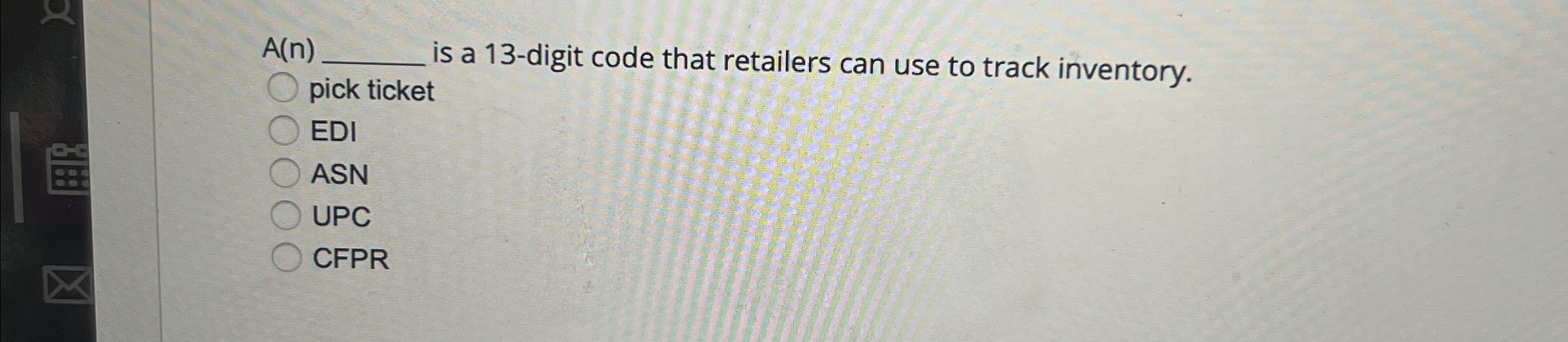  A(n)q, is a 13-digit code that retailers can use to track