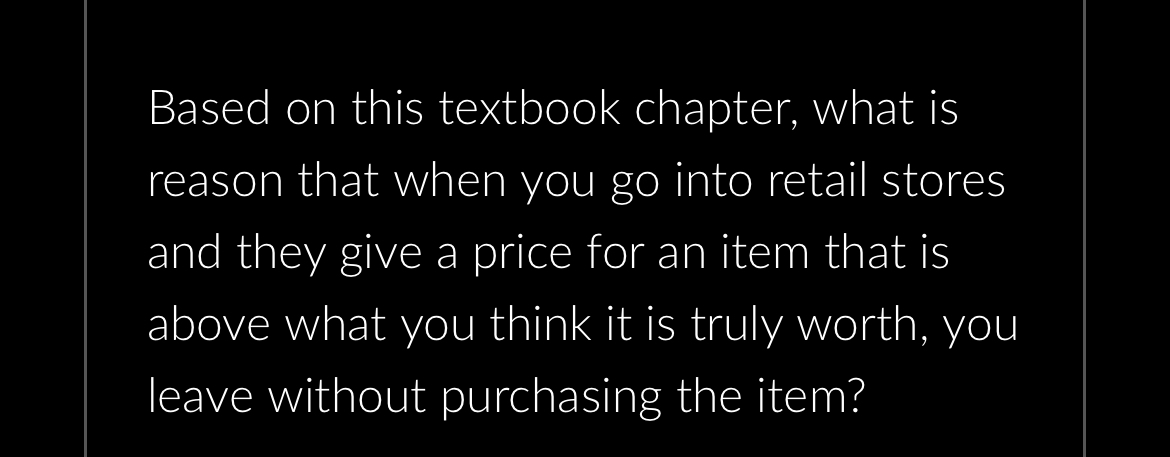  Based on this textbook chapter, what is reason that when you