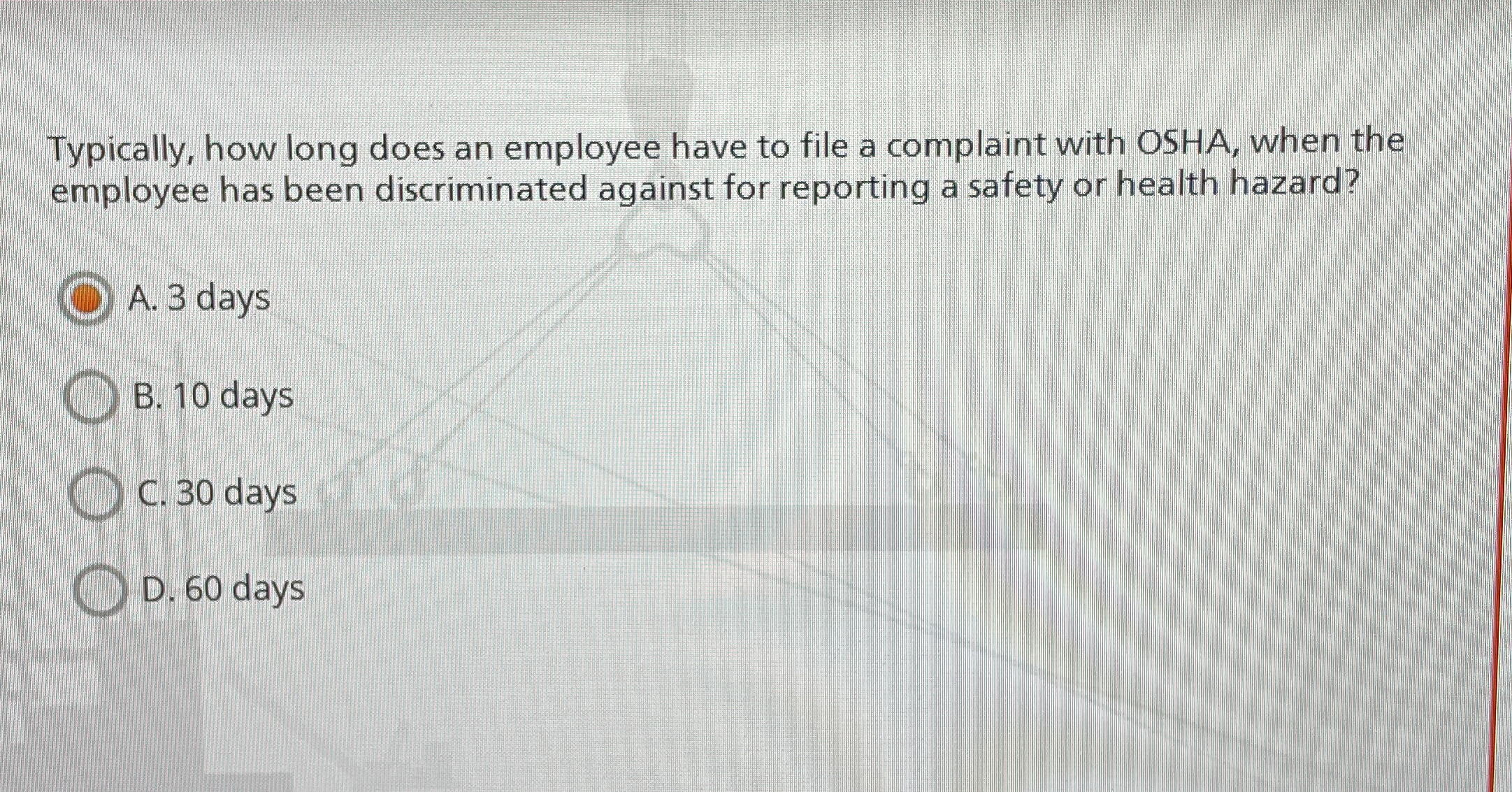  Typically, how long does an employee have to file a complaint