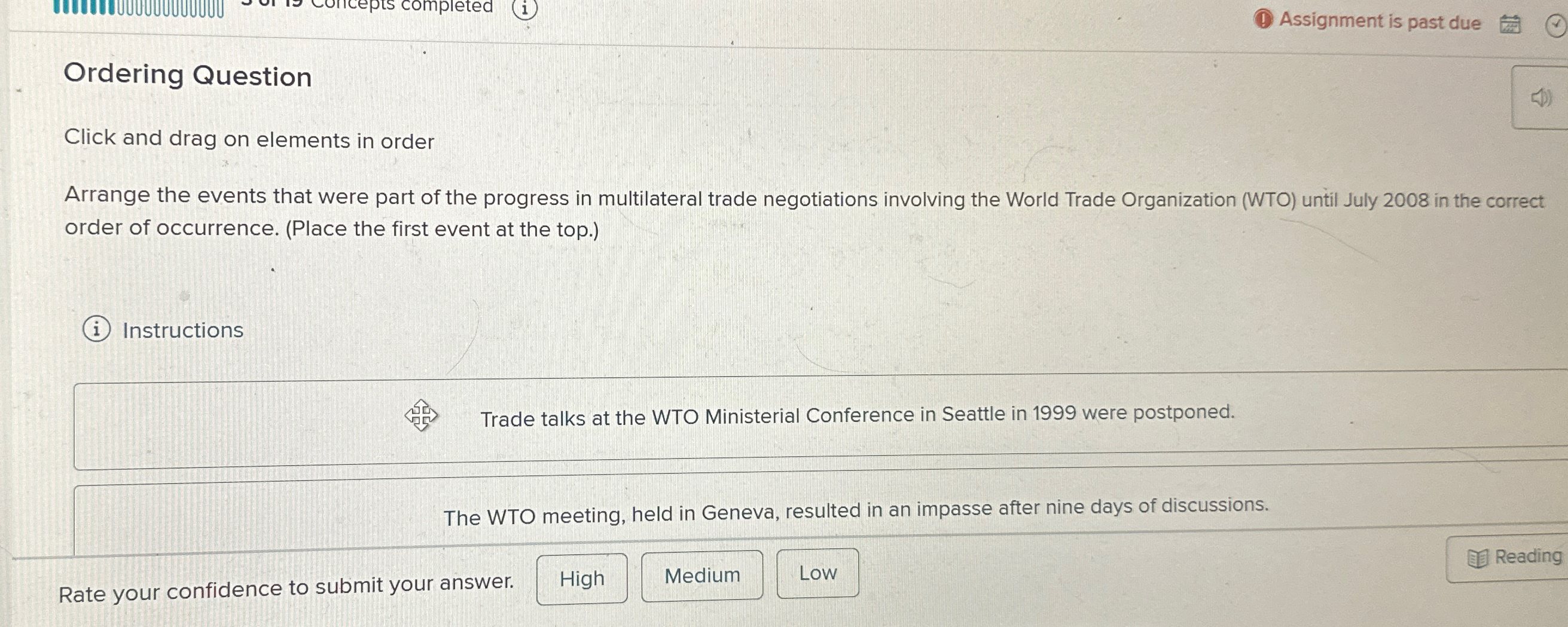  Ordering Question Click and drag on elements in order Arrange the