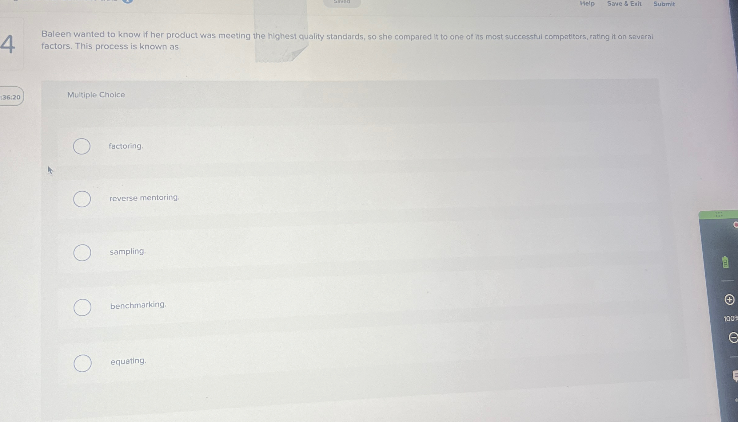  Save & Exit Submit Baleen wanted to know if her product