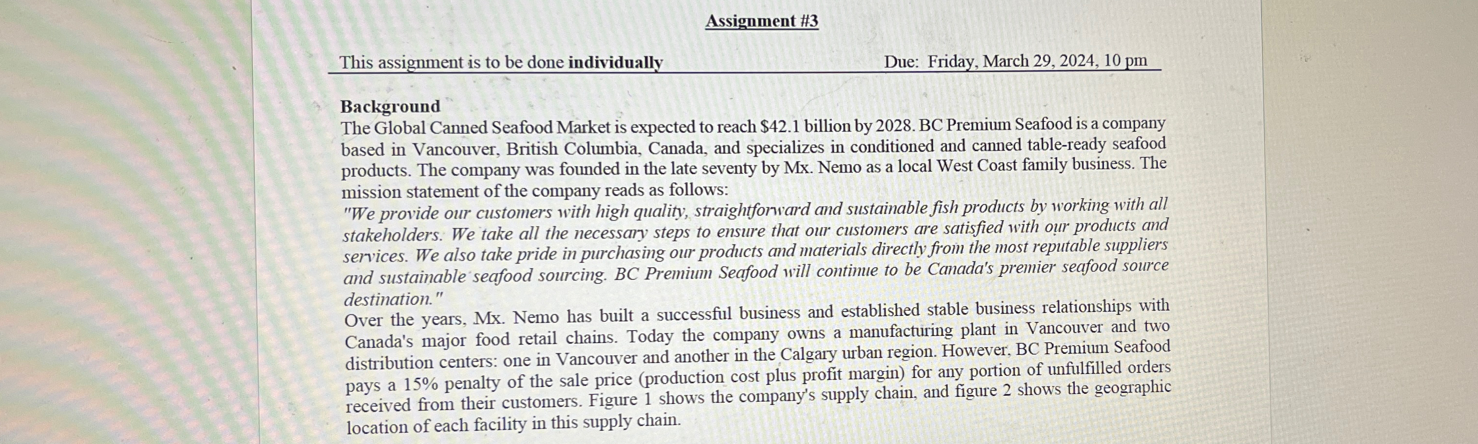  Assignment #3 This assignment is to be done individually Due: Friday,