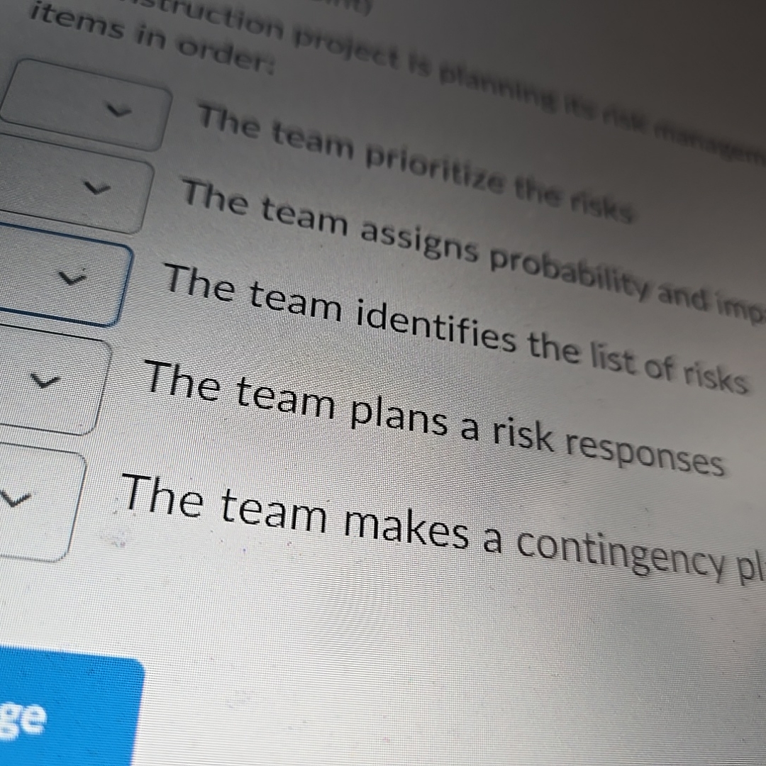  items in action The team prioritize the risks The team assigns