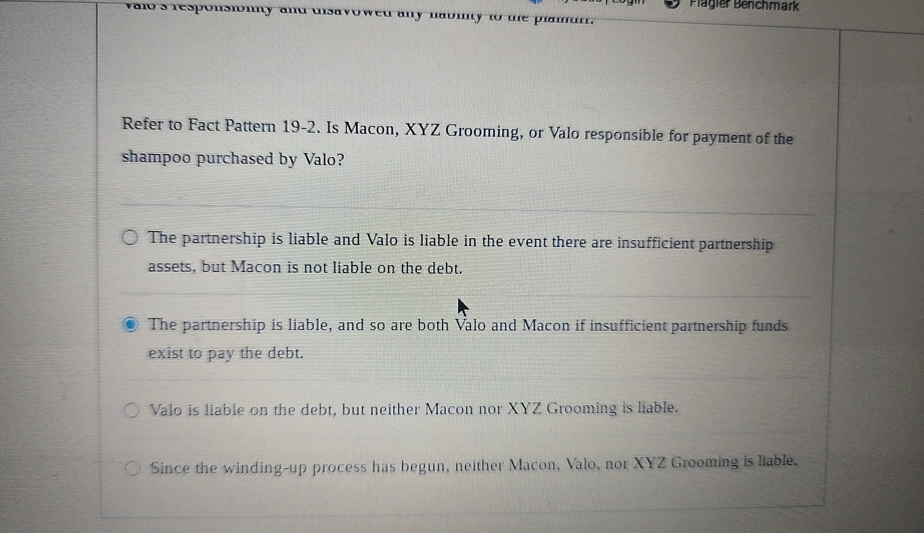  Refer to Fact Pattern 19-2. Is Macon, XYZ Grooming, or Valo