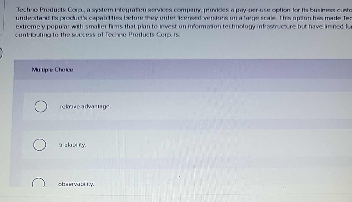  Techno Products Corp., a system integration services company, provides a pay-per-use