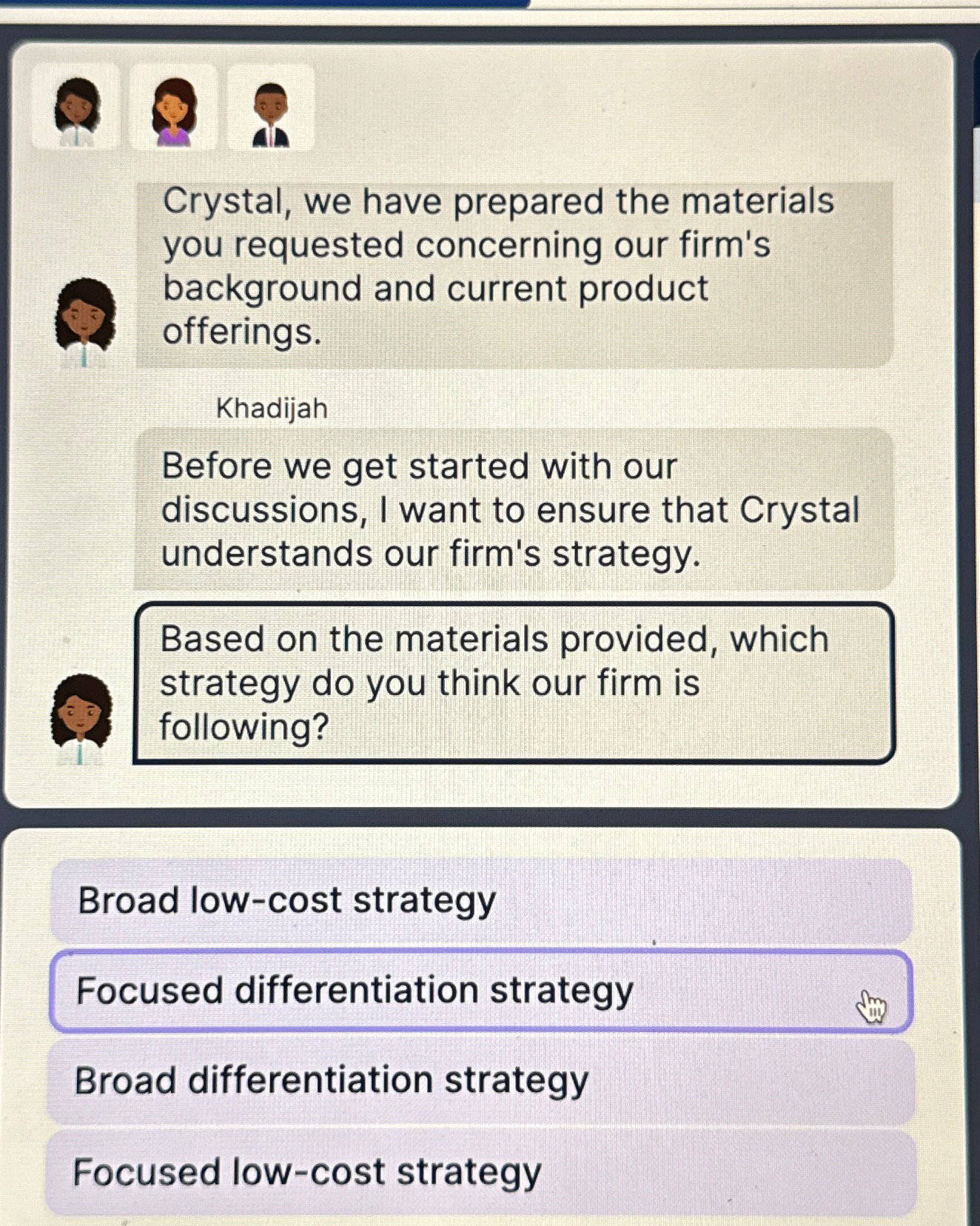  Crystal, we have prepared the materials you requested concerning our firm's