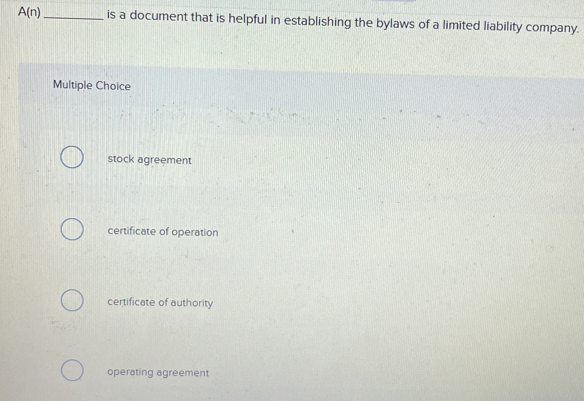  A(n) is a document that is helpful in establishing the bylaws