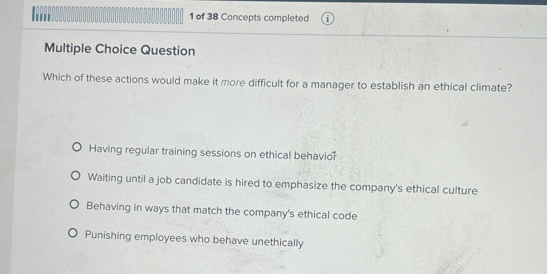  Multiple Choice Question Which of these actions would make it more