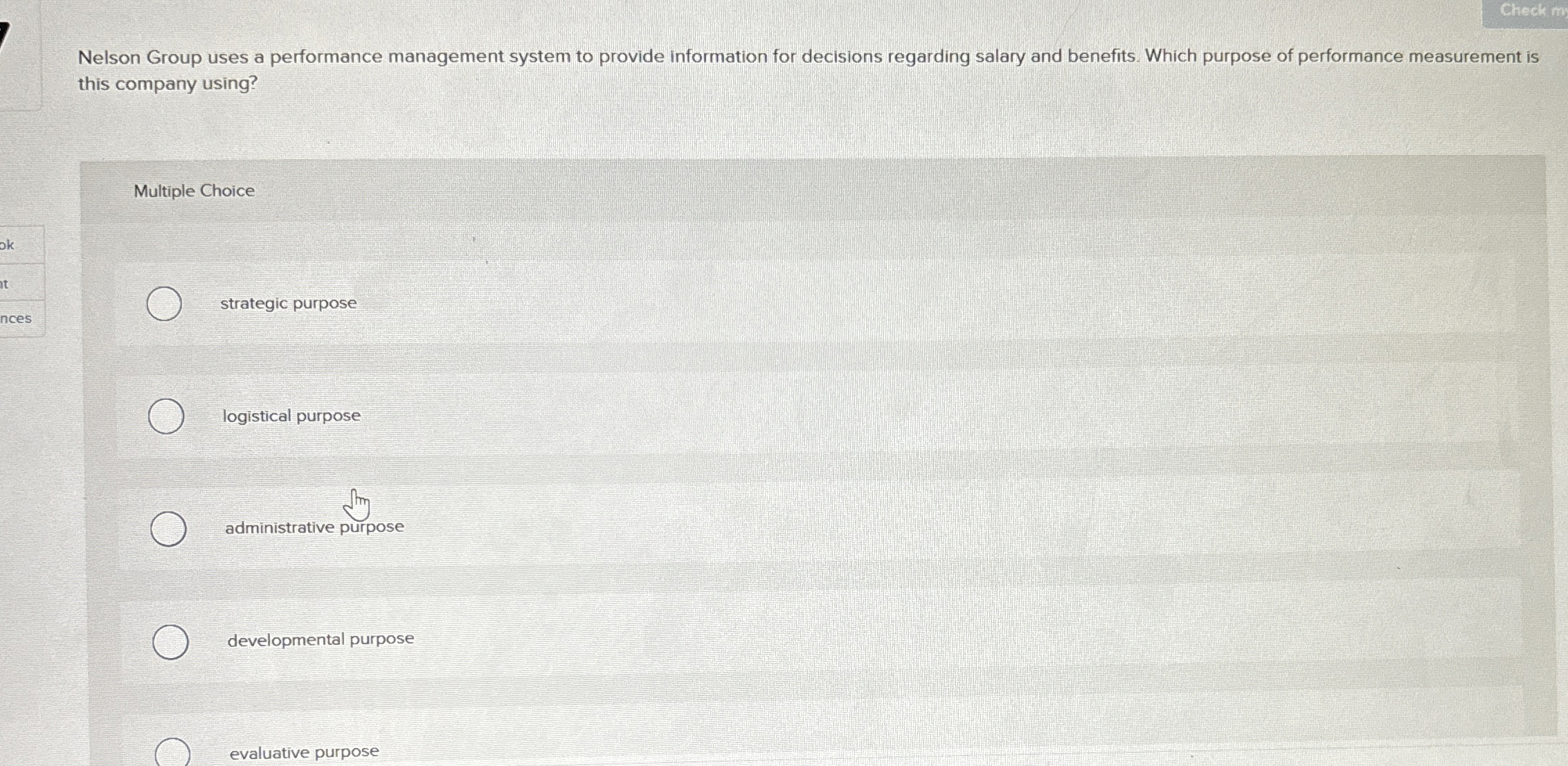  Nelson Group uses a performance management system to provide information for