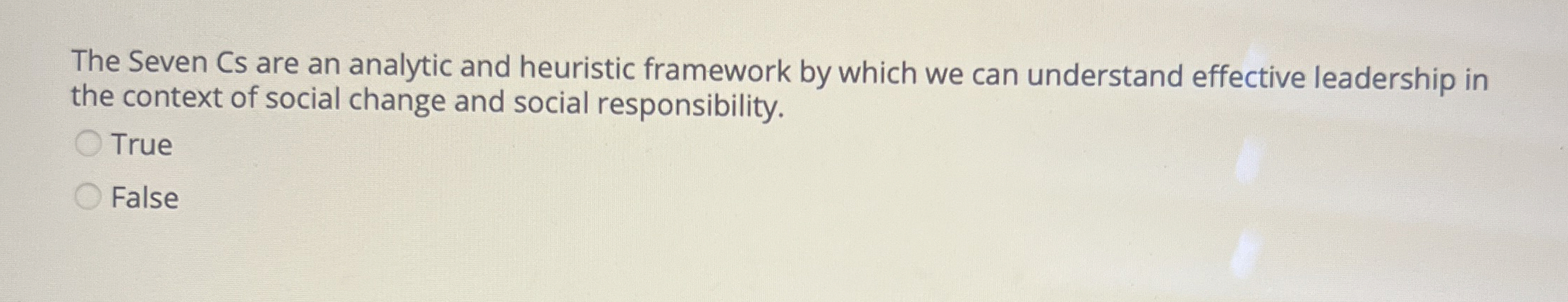  The Seven Cs are an analytic and heuristic framework by which