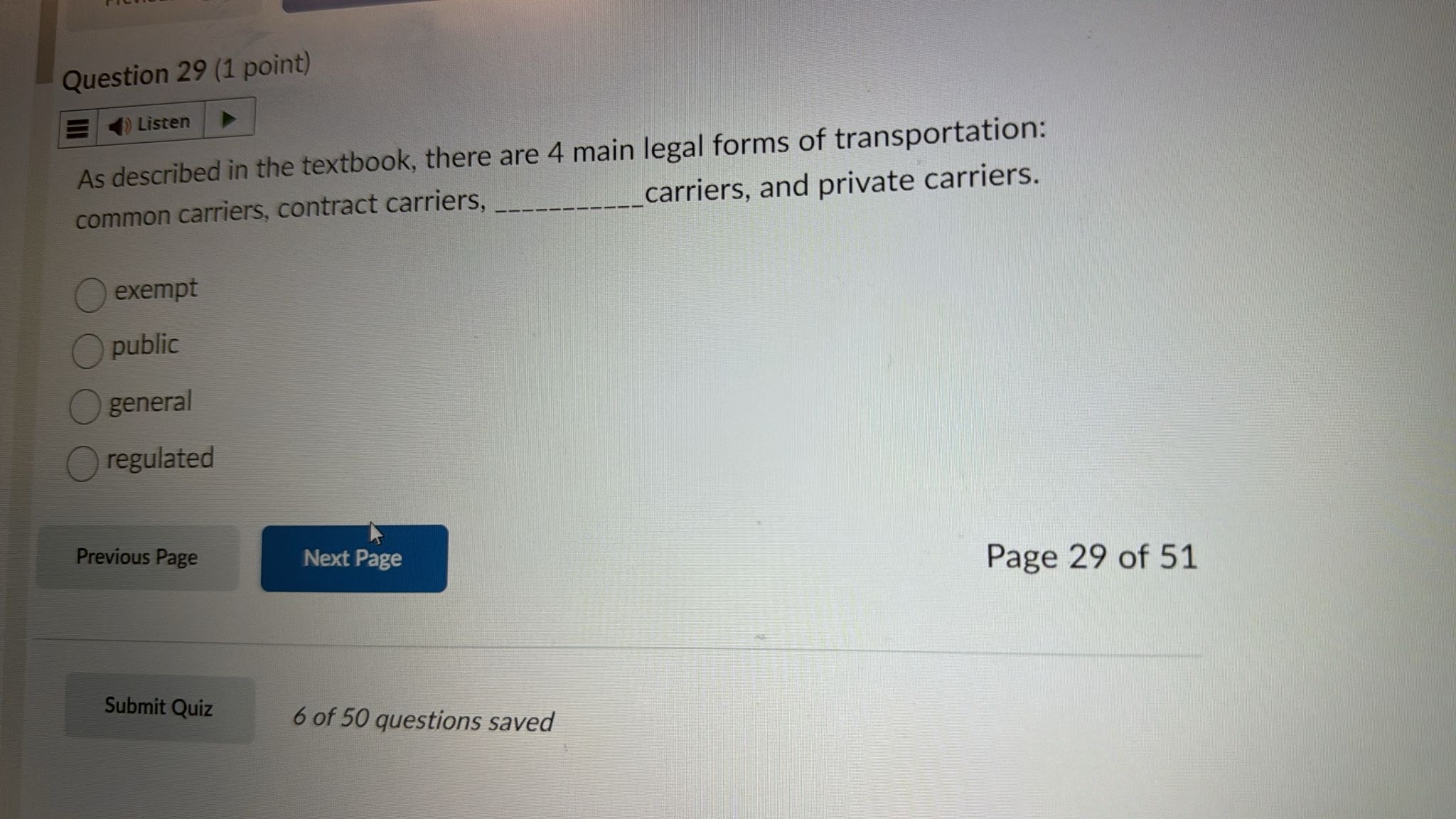  Question 29(1 point) Listen As described in the textbook, there are