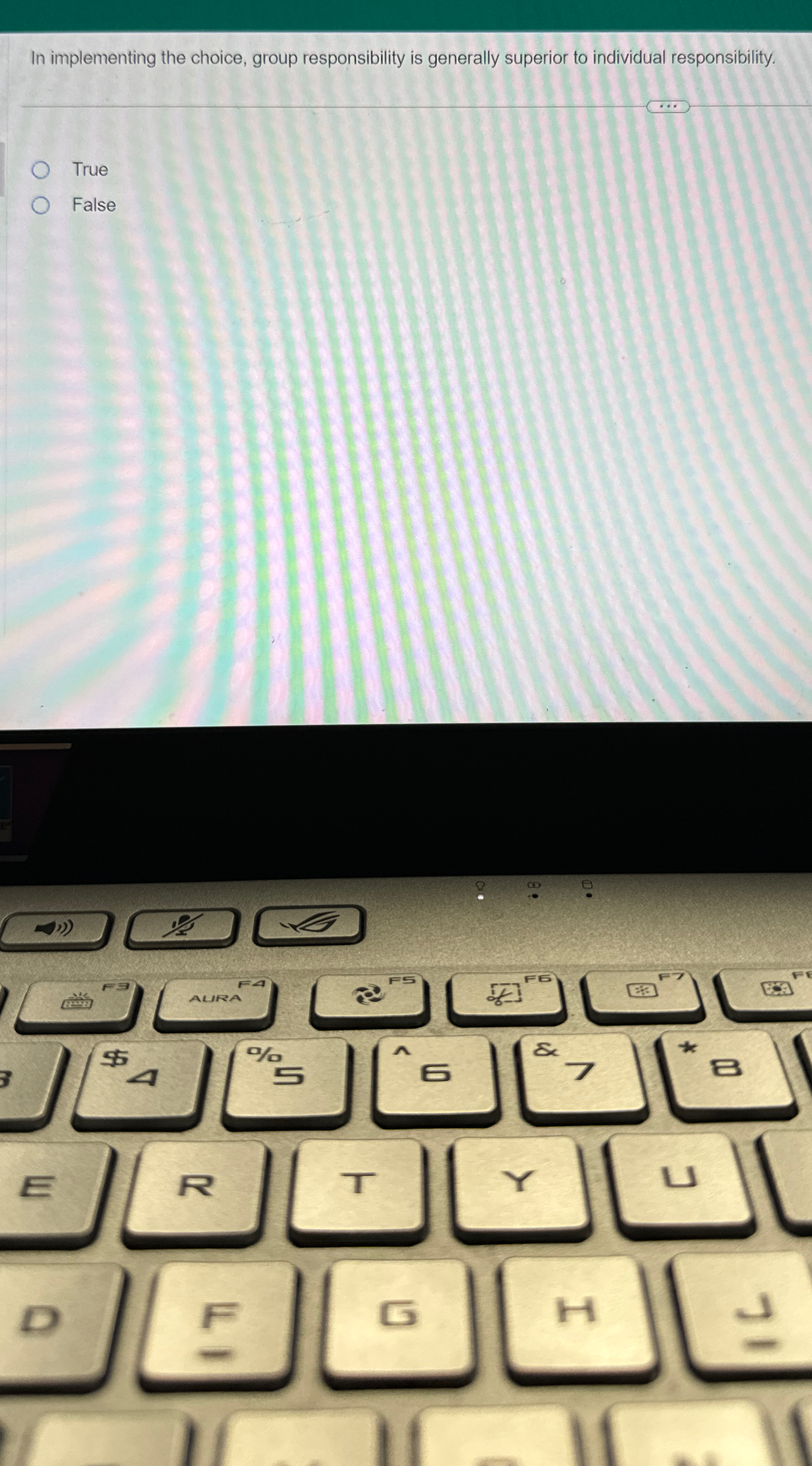  In implementing the choice, group responsibility is generally superior to individual