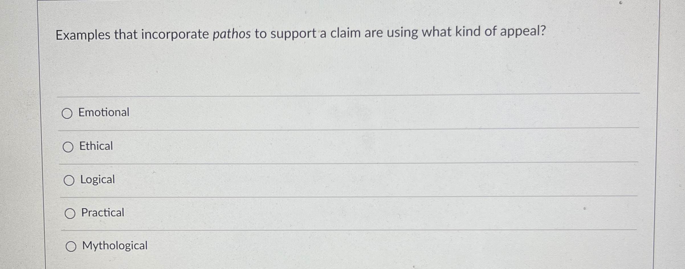  Examples that incorporate pathos to support a claim are using what