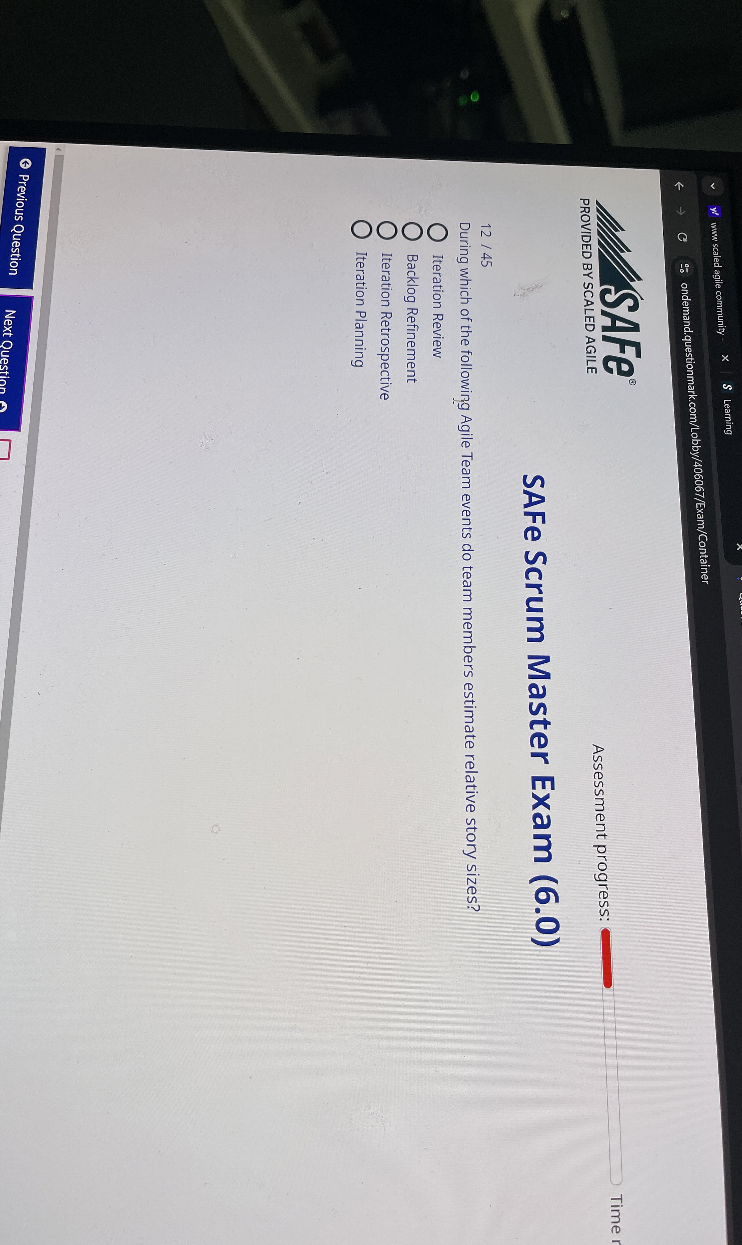  www scaled agile community - S Learning ondemand.questionmark.com/Lobby/406067/Exam/Container PROVIDED BY SCALED