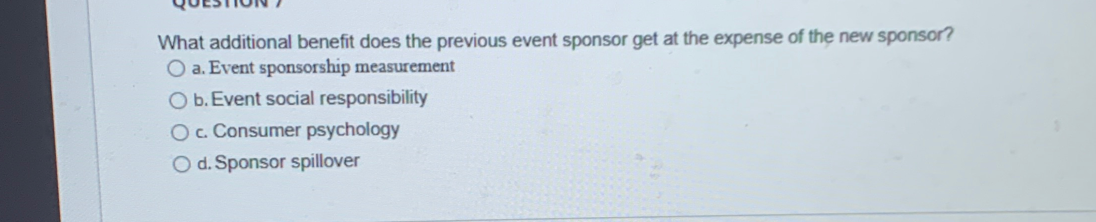  What additional benefit does the previous event sponsor get at the