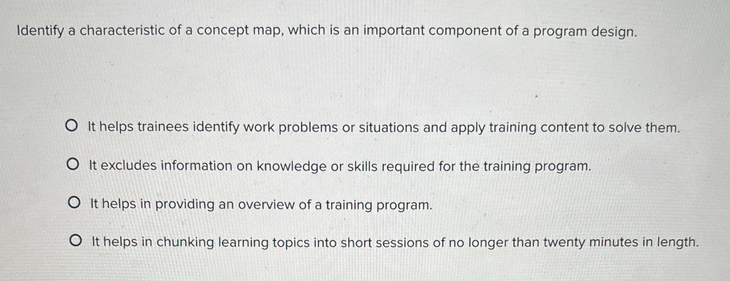  Identify a characteristic of a concept map, which is an important