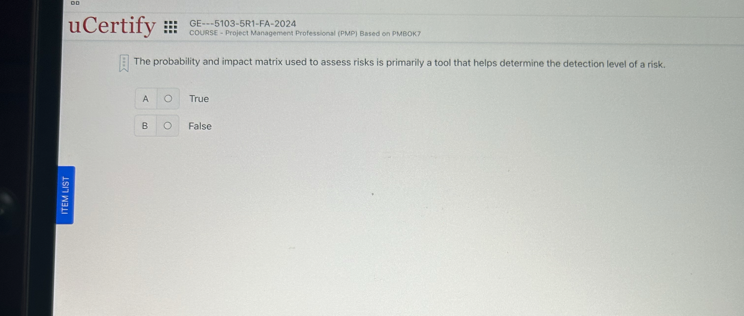  The probability and impact matrix used to assess risks is primarily