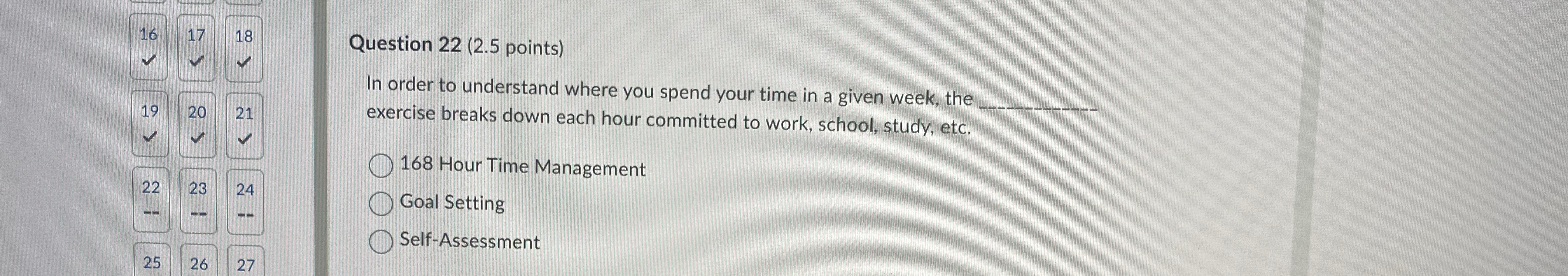  Question 22(2.5 points) In order to understand where you spend your