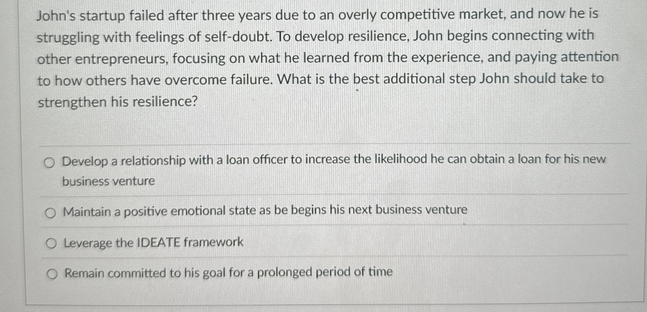  John's startup failed after three years due to an overly competitive