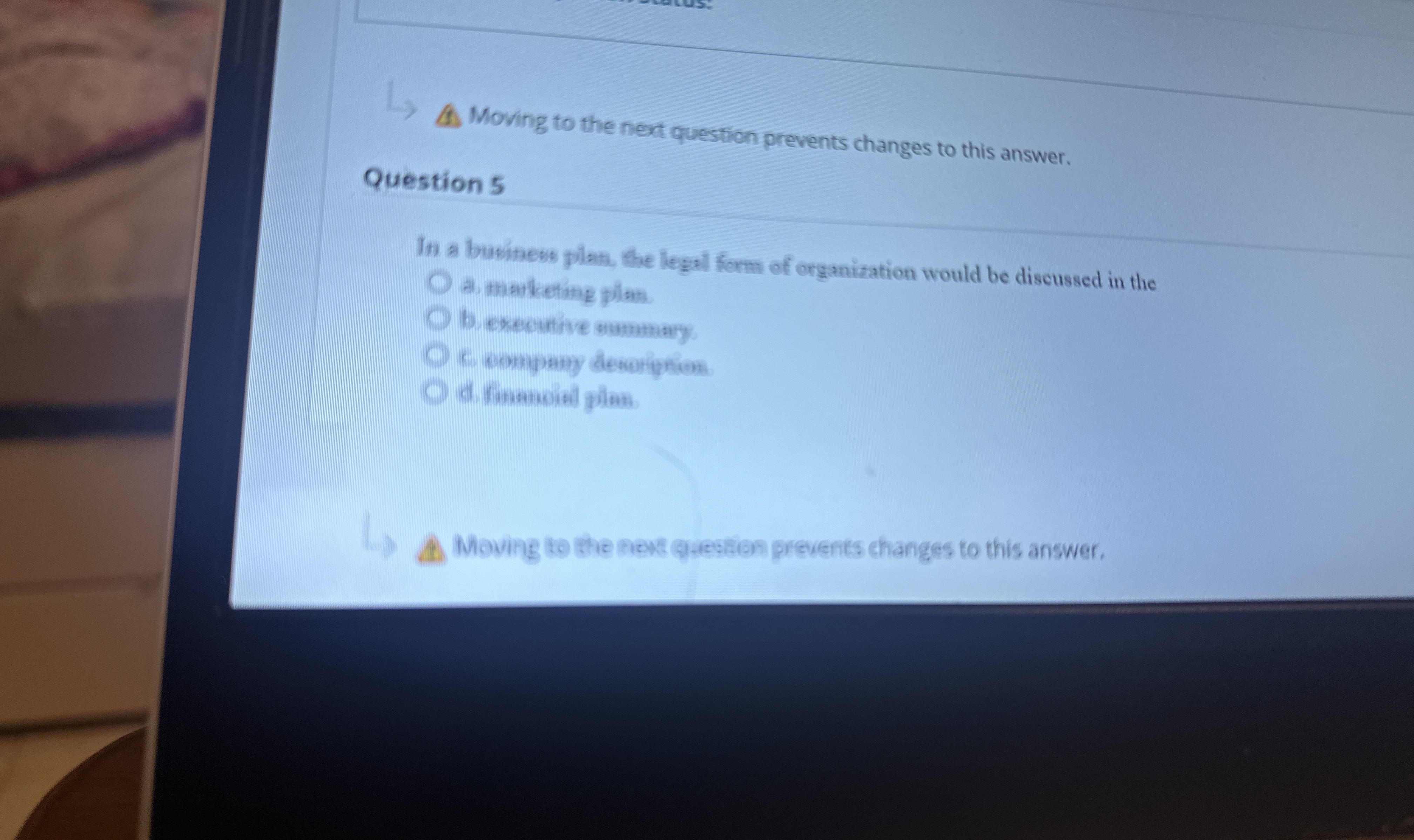  Moving to the next question prevents changes to this answer. Question