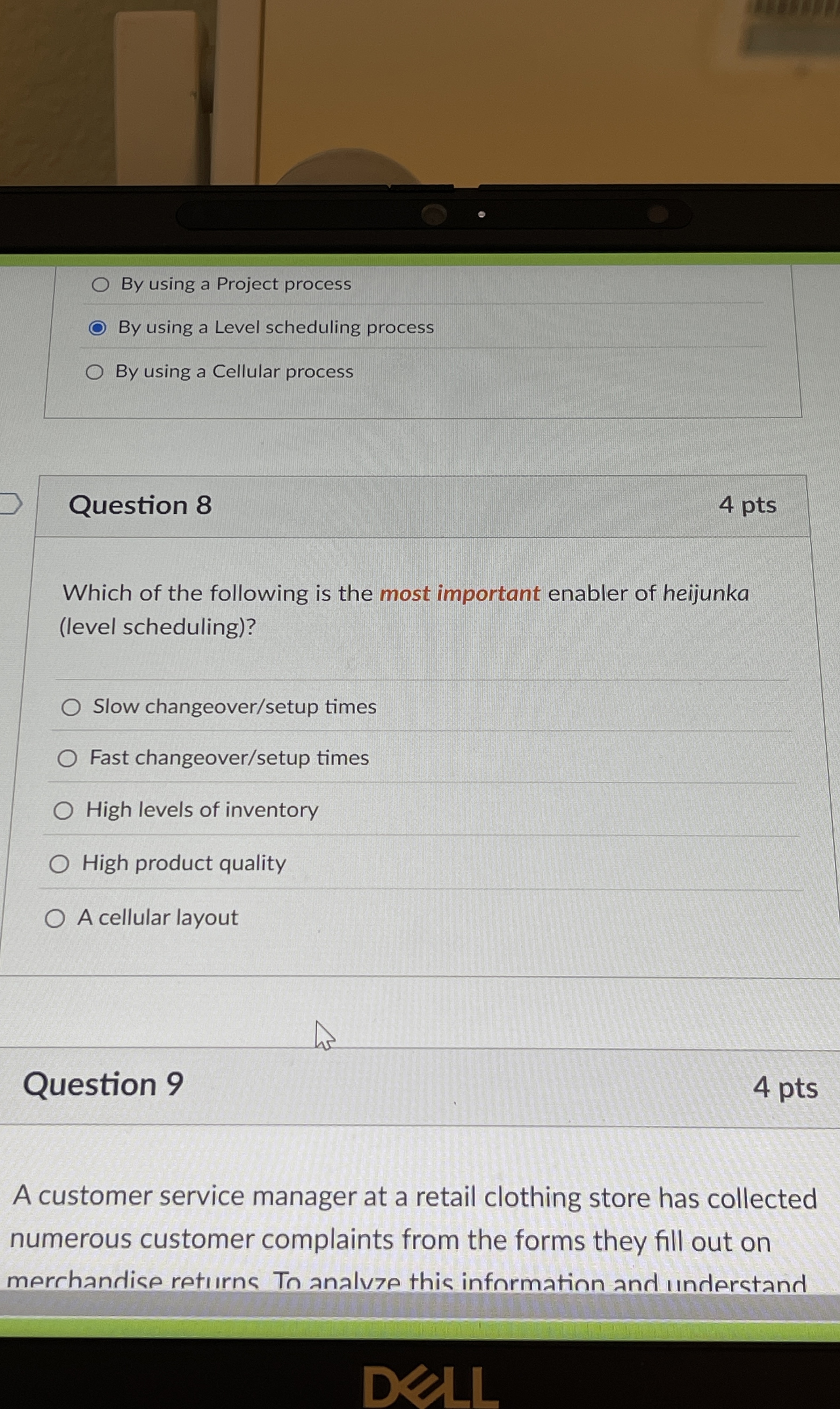  By using a Level scheduling process By using a Cellular process