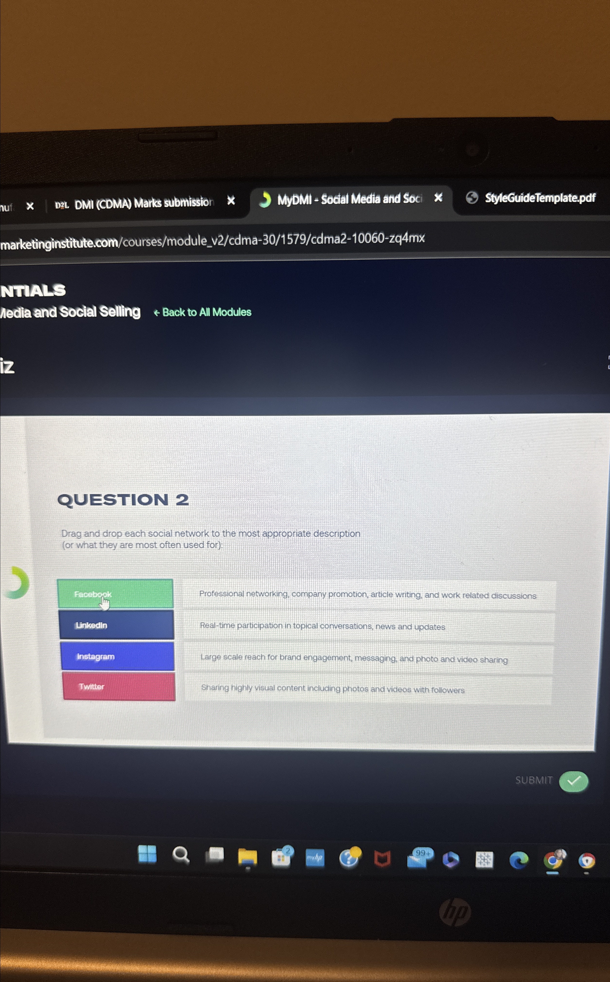  marketinginstitute.com/courses/module_v2/cdma-30/1579/cdma2-10060-zq4mx NULALS nedia and Social Selling larr Back to All Modules