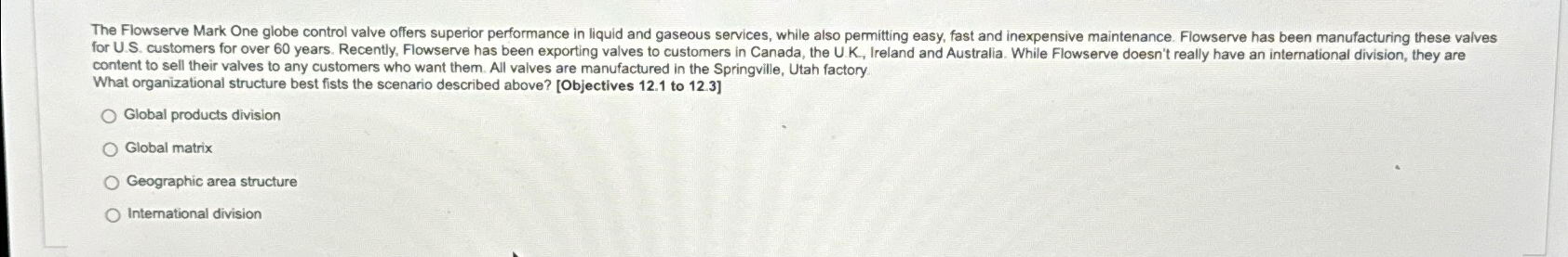  The Flowserve Mark One globe control valve offers superior performance in
