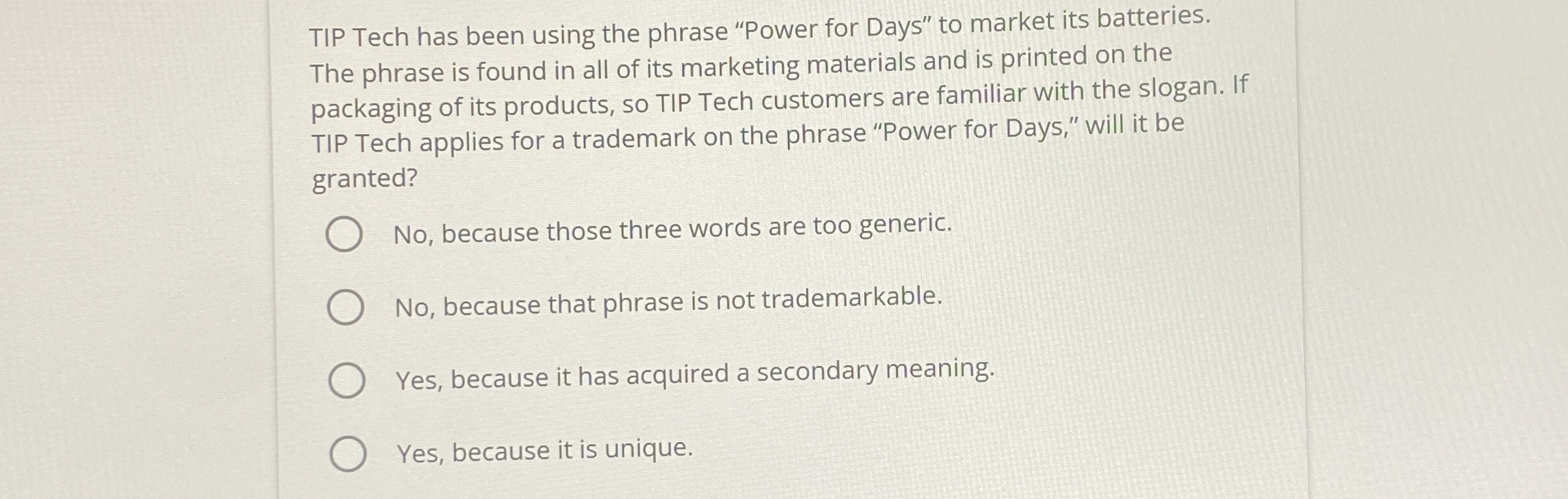 TIP Tech has been using the phrase "Power for Days" to
