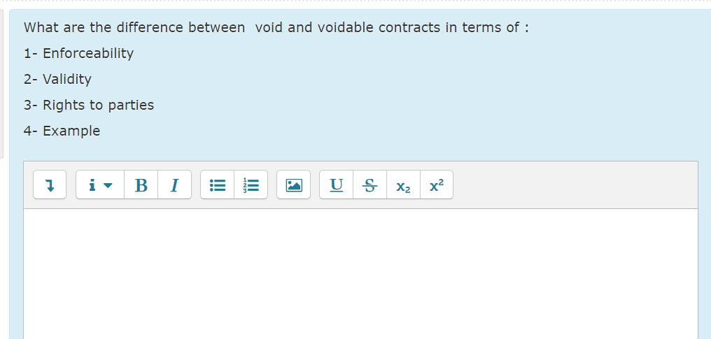  What are the difference between void and voidable contracts in terms