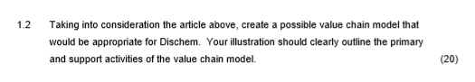  1.2 Taking into consideration the article above, create a possible value
