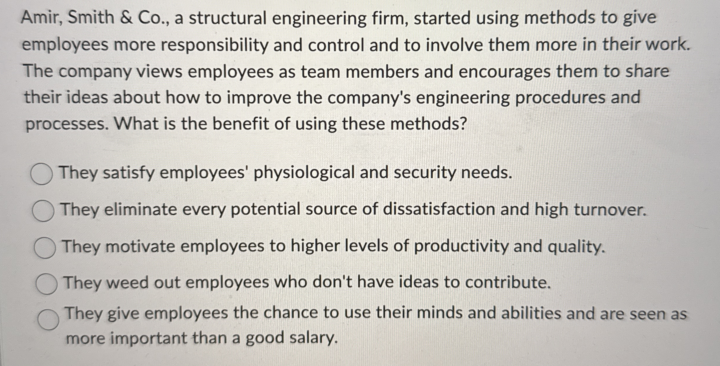  Amir, Smith & Co., a structural engineering firm, started using methods
