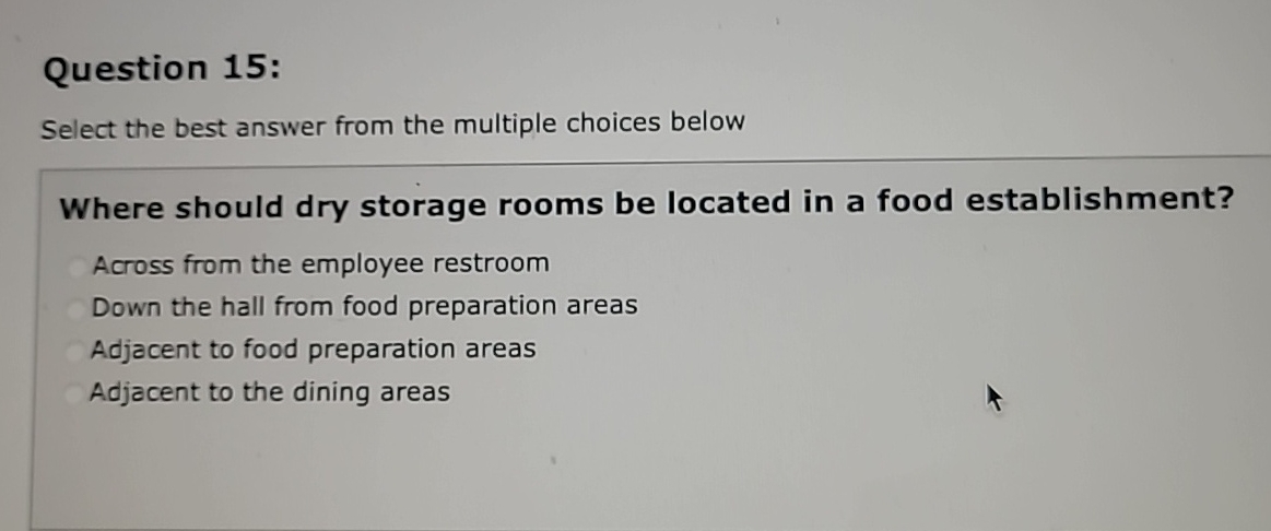  Question 15: Select the best answer from the multiple choices below