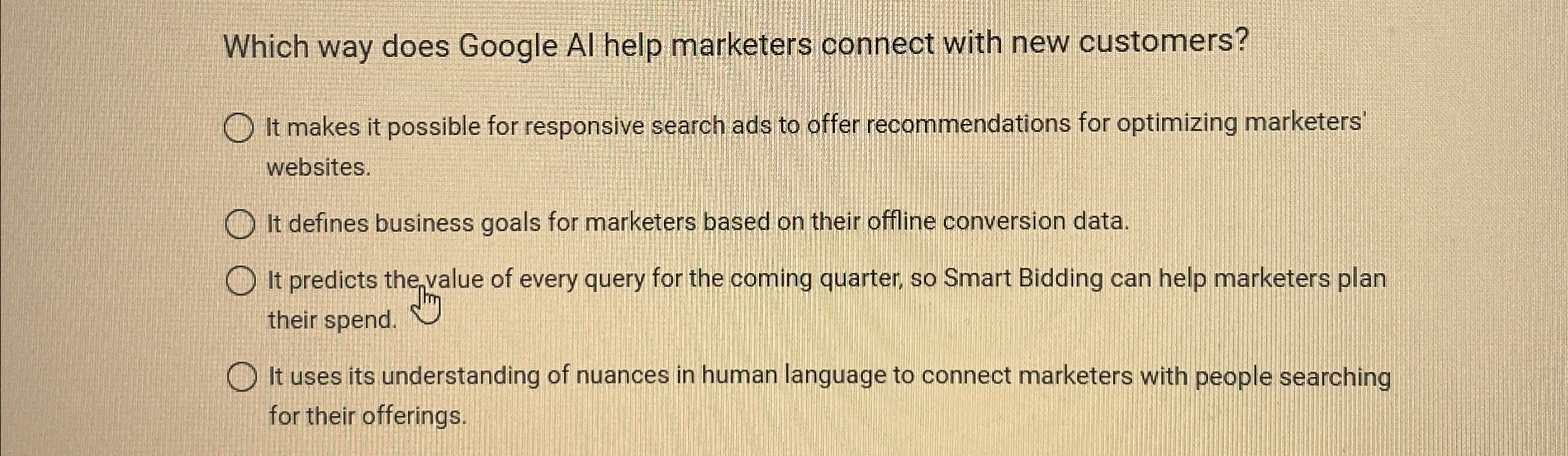  Which way does Google Al help marketers connect with new customers?
