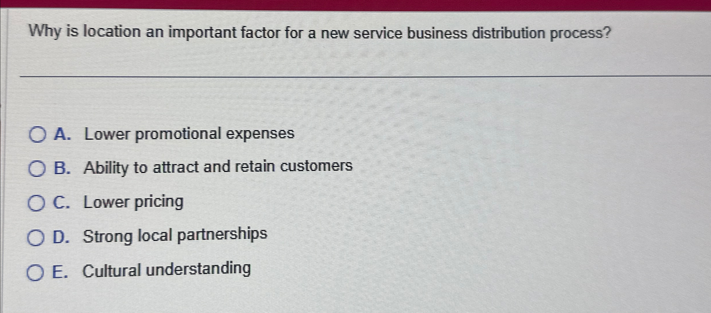  Why is location an important factor for a new service business