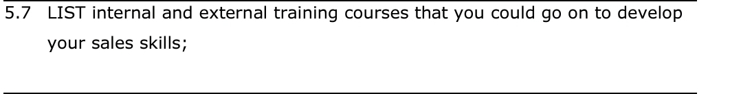  5.7 LIST internal and external training courses that you could go