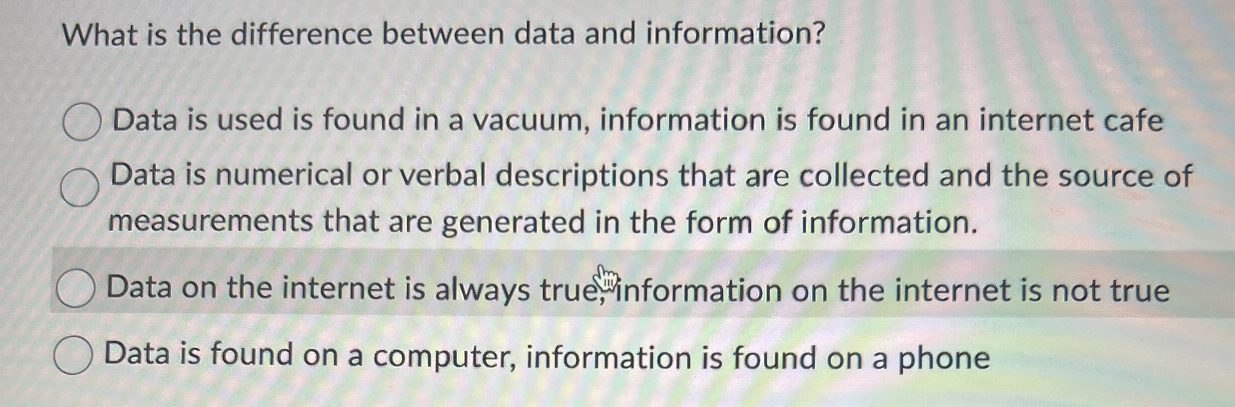  What is the difference between data and information? Data is used