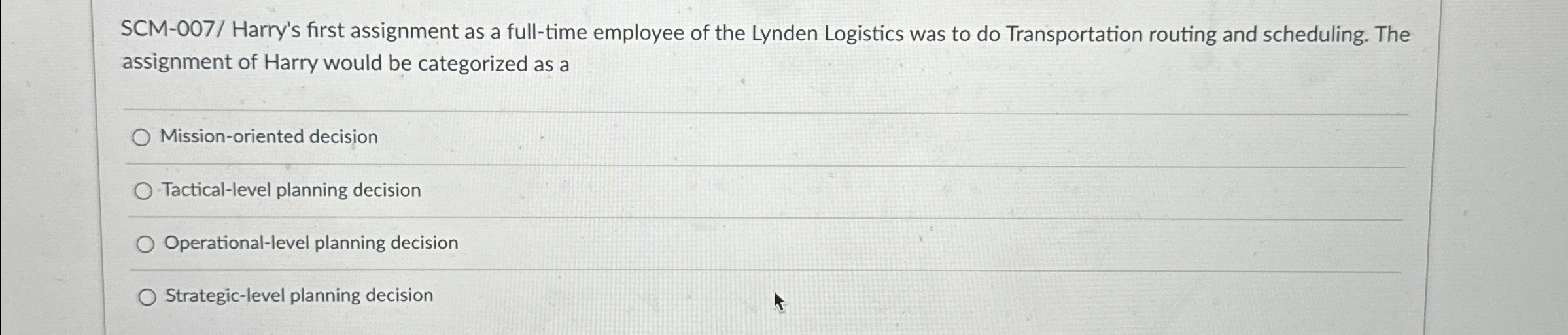  SCM-007/ Harry's first assignment as a full-time employee of the Lynden