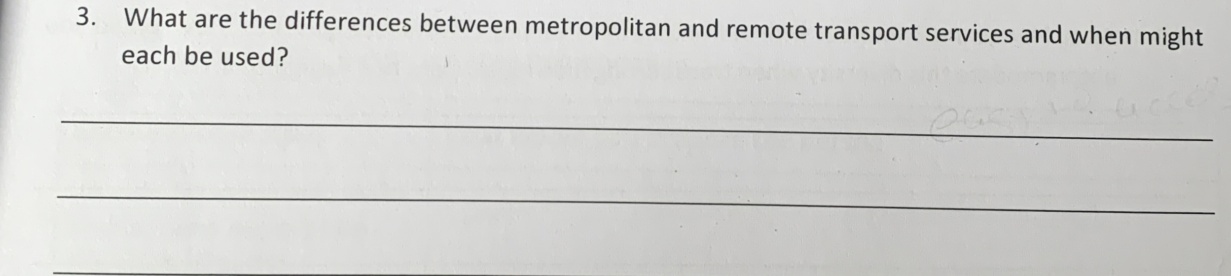  What are the differences between metropolitan and remote transport services and
