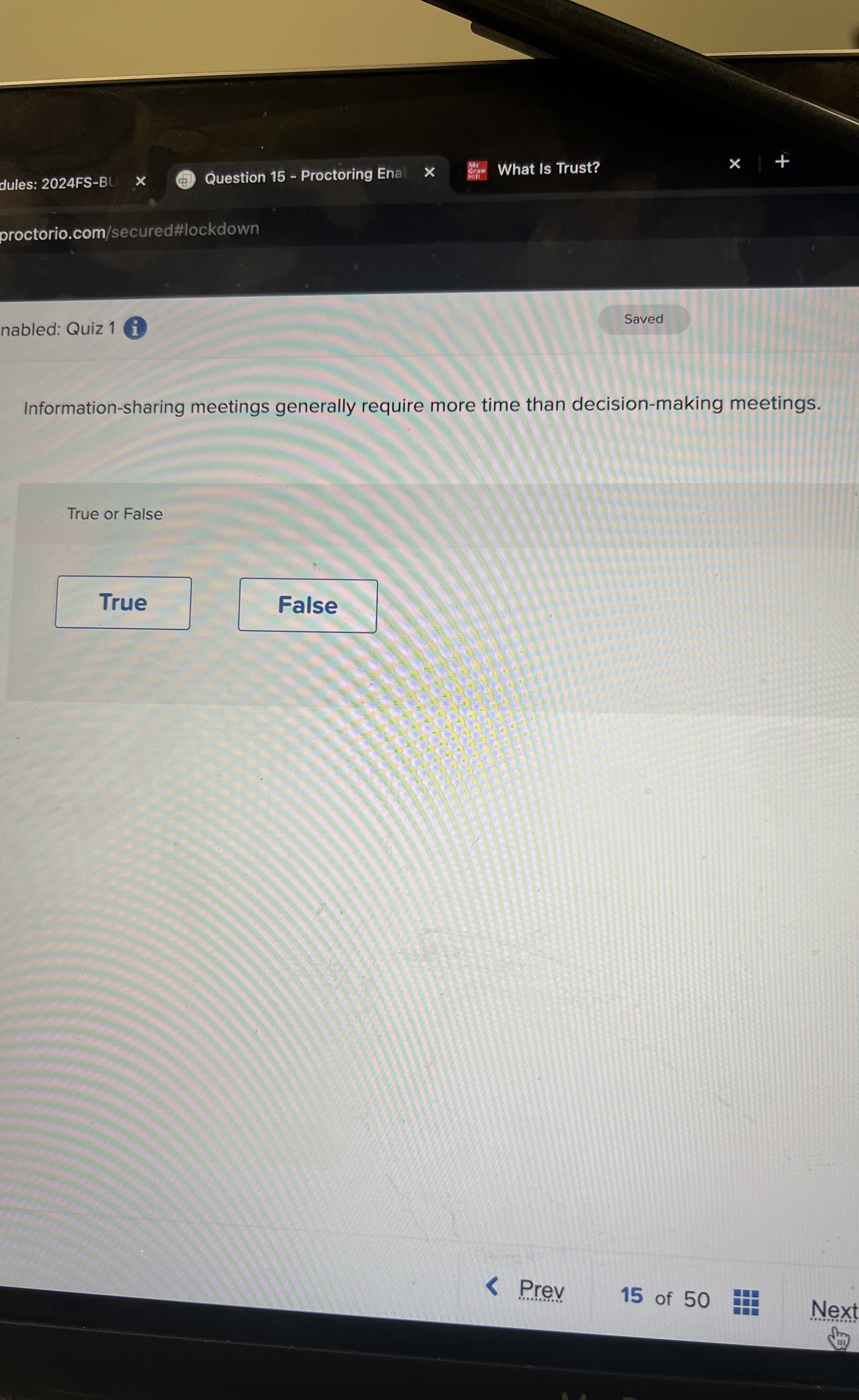  Information-sharing meetings generally require more time than decision-making meetings. True or