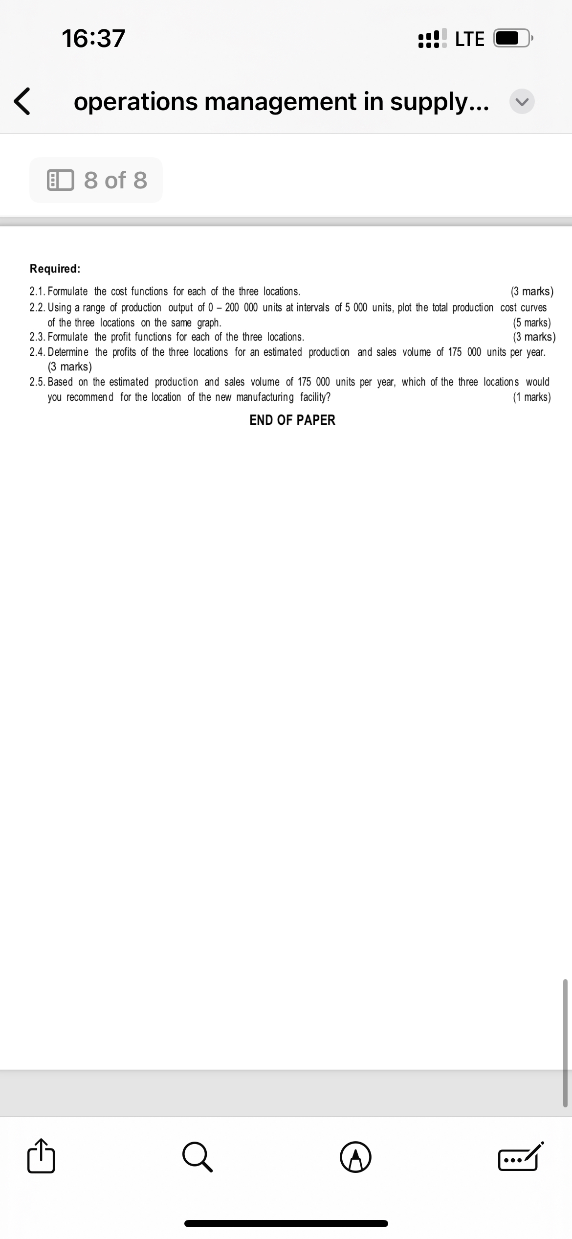  16:36 :1!! LTE operations management in supply... 2 of 8 Study