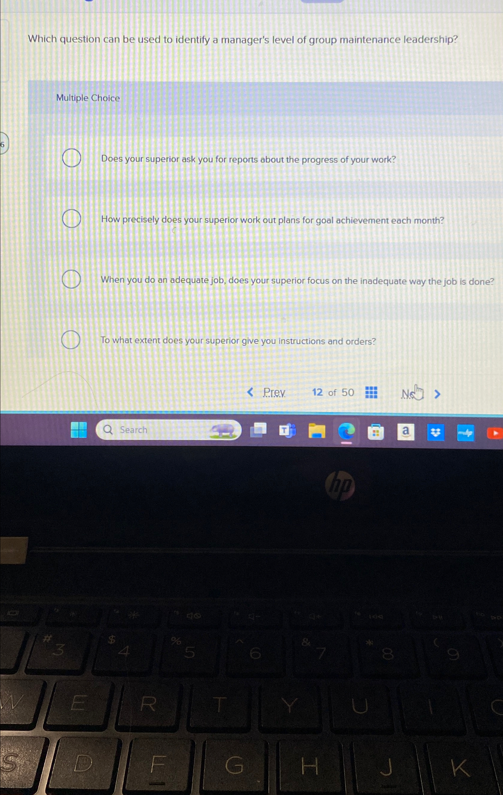  Which question can be used to identify a manager's level of