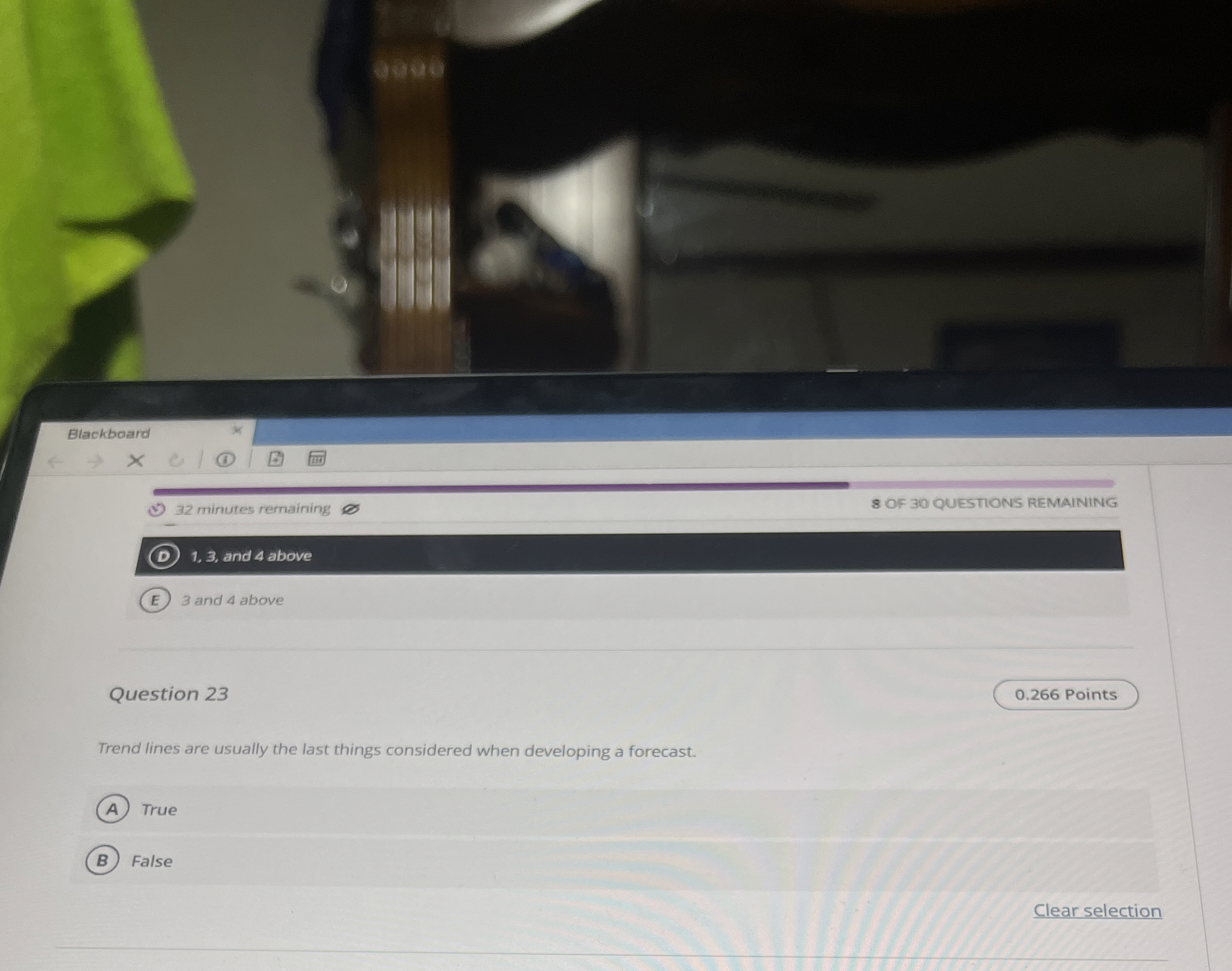  Question 23 Trend lines are usually the last things considered when