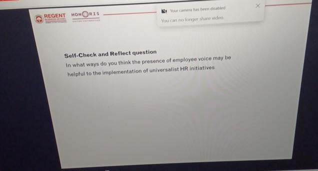  REGENT HON RIS Your camera has been disabled You can no