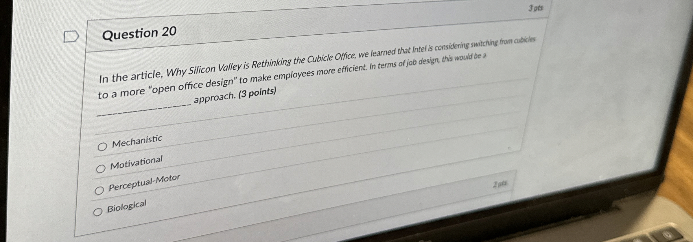  Question 20 In the article, Why Silicon Valley is Rethinking the
