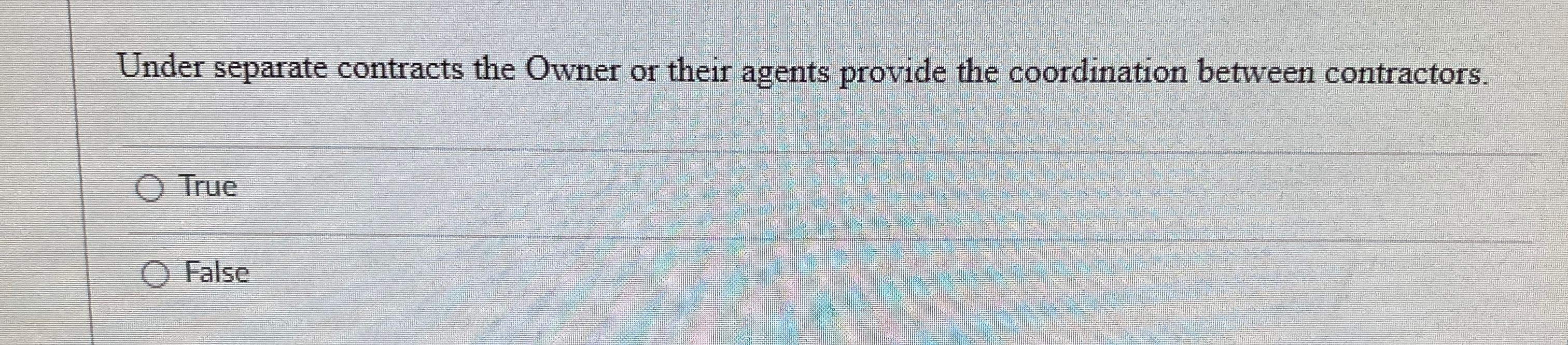  Under separate contracts the Owner or their agents provide the coordination