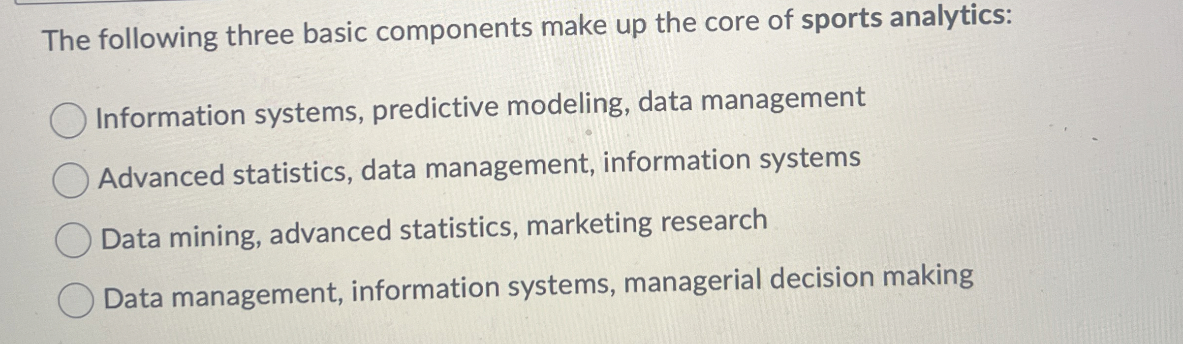  The following three basic components make up the core of sports