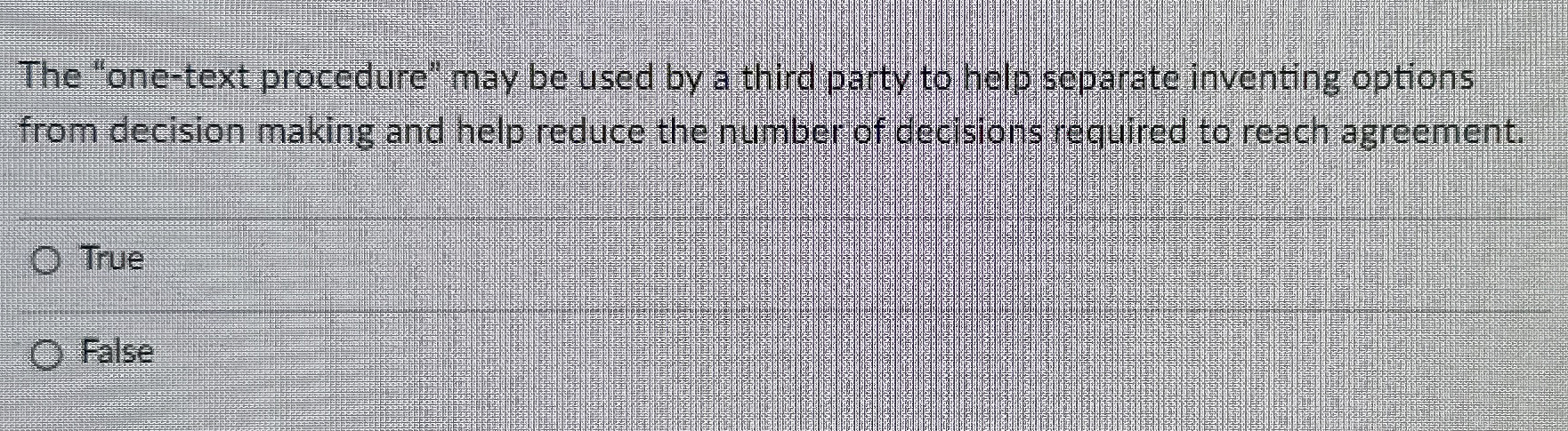  The "one-text procedure" may be used by a third panty to