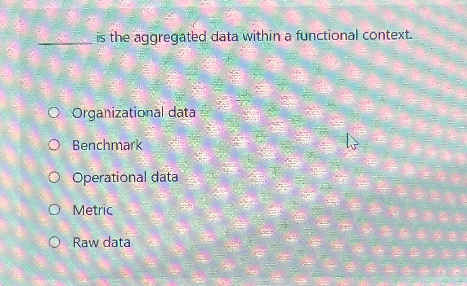  q, is the aggregated data within a functional context. Organizational data