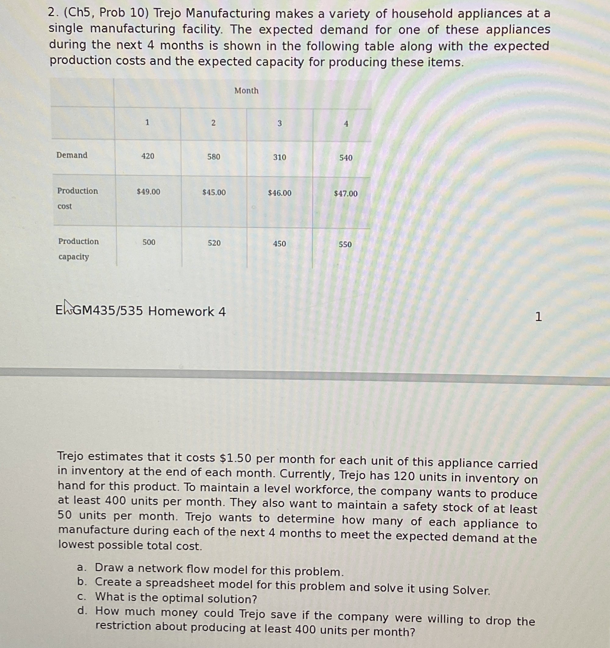  Trejo estimates that it costs $1.50 per month for each unit