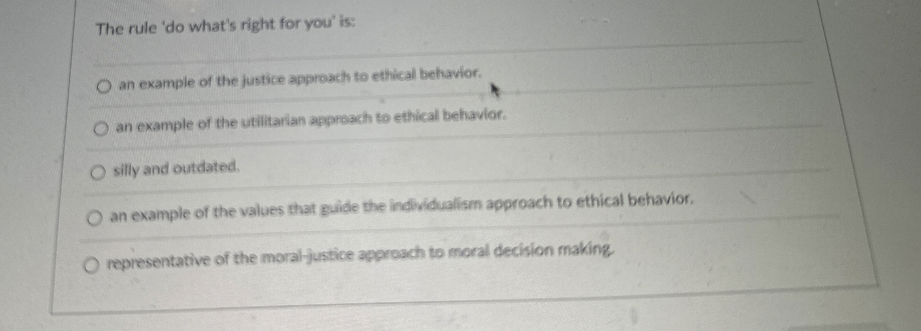  The rule 'do what's right for you' is: an example of